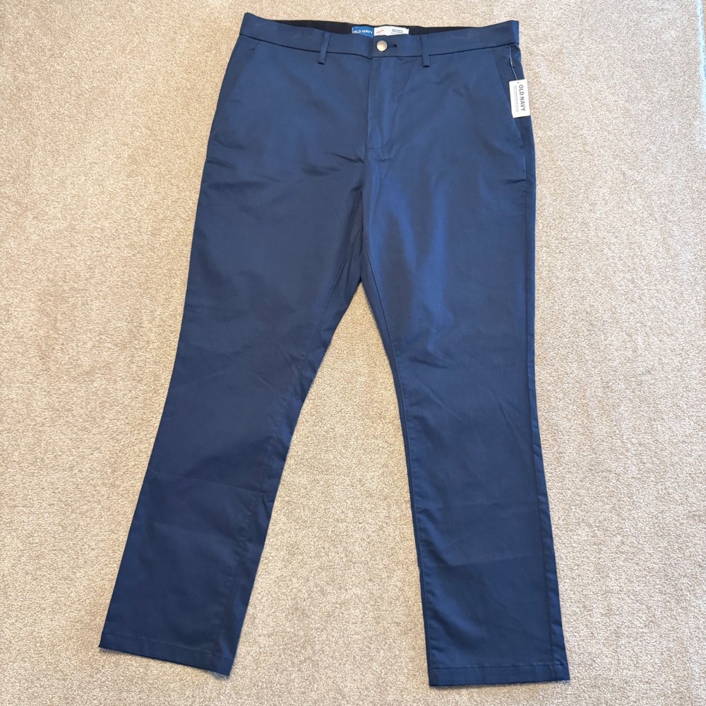 Old Navy Ultimate Tech Slim Pants Mens 36x30 Navy Blue Built-In Flex NWTChinos